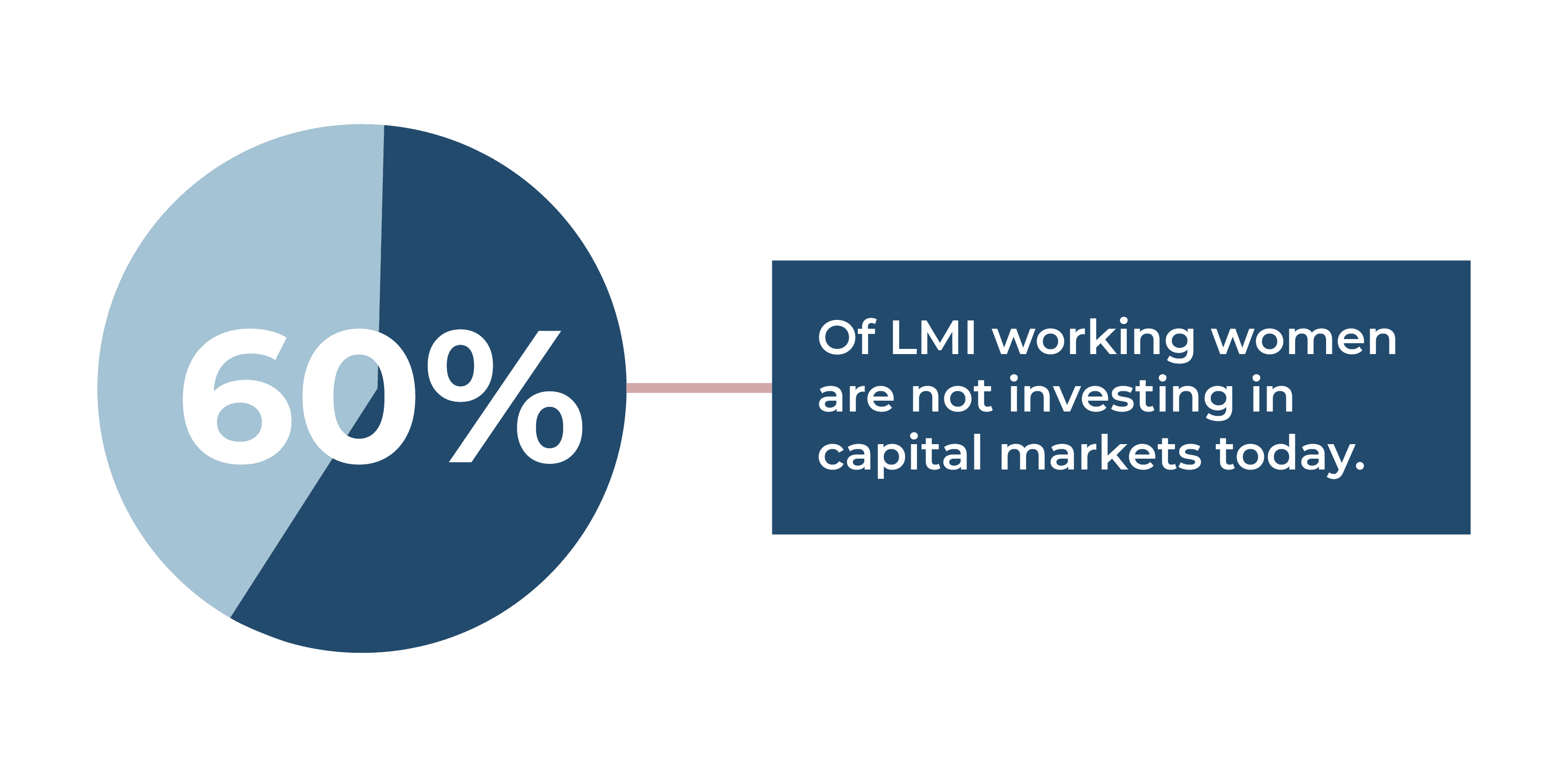 60% of LMI working women are not currently investing in capital markets today.
